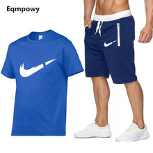 Load image into Gallery viewer, Quality Men's Sets T Shirts+shorts men Brand clothing Two piece suit tracksuit Fashion Casual Tshirts Gyms Workout Fitness Sets