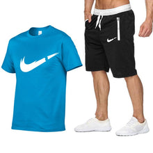 Load image into Gallery viewer, Quality Men's Sets T Shirts+shorts men Brand clothing Two piece suit tracksuit Fashion Casual Tshirts Gyms Workout Fitness Sets