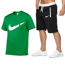 Load image into Gallery viewer, Quality Men's Sets T Shirts+shorts men Brand clothing Two piece suit tracksuit Fashion Casual Tshirts Gyms Workout Fitness Sets