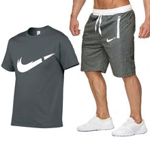 Load image into Gallery viewer, Quality Men's Sets T Shirts+shorts men Brand clothing Two piece suit tracksuit Fashion Casual Tshirts Gyms Workout Fitness Sets