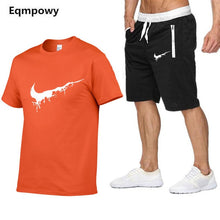 Load image into Gallery viewer, Quality Men's Sets T Shirts+shorts men Brand clothing Two piece suit tracksuit Fashion Casual Tshirts Gyms Workout Fitness Sets