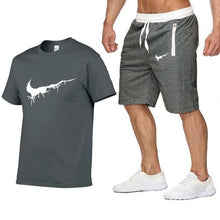 Load image into Gallery viewer, Quality Men's Sets T Shirts+shorts men Brand clothing Two piece suit tracksuit Fashion Casual Tshirts Gyms Workout Fitness Sets